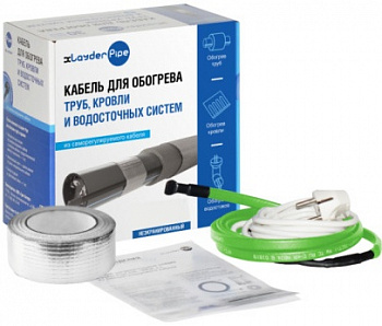 Комплект для обогрева труб xLayder Pipe EHL-16CR-2, 16 Вт/2 м с защитным экраном